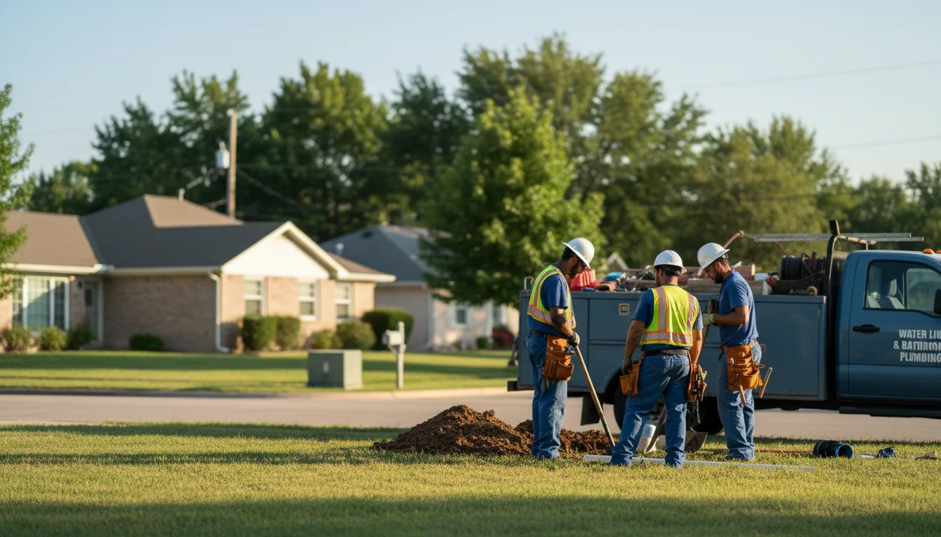 Residential water line and bathroom plumbing service in Glendale, OR